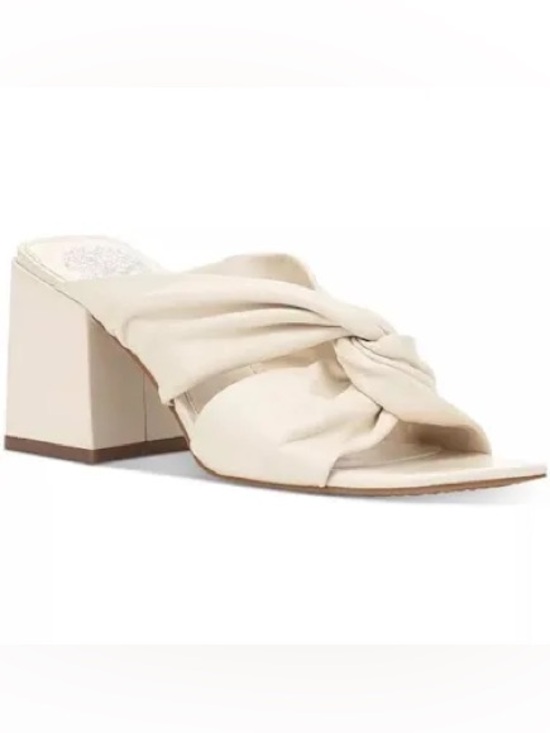 Vince Camuto Shoes - NWOT Vince Camuto Leather Crossband Block Heel Slide/Sandal